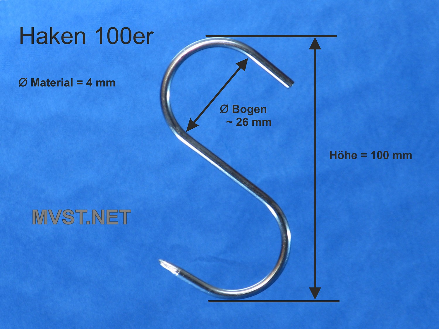 Fleischhaken 100/4 - 10 Stück Edelstahl Fleischhaken 100/4 - 10 Stück Edelstahl